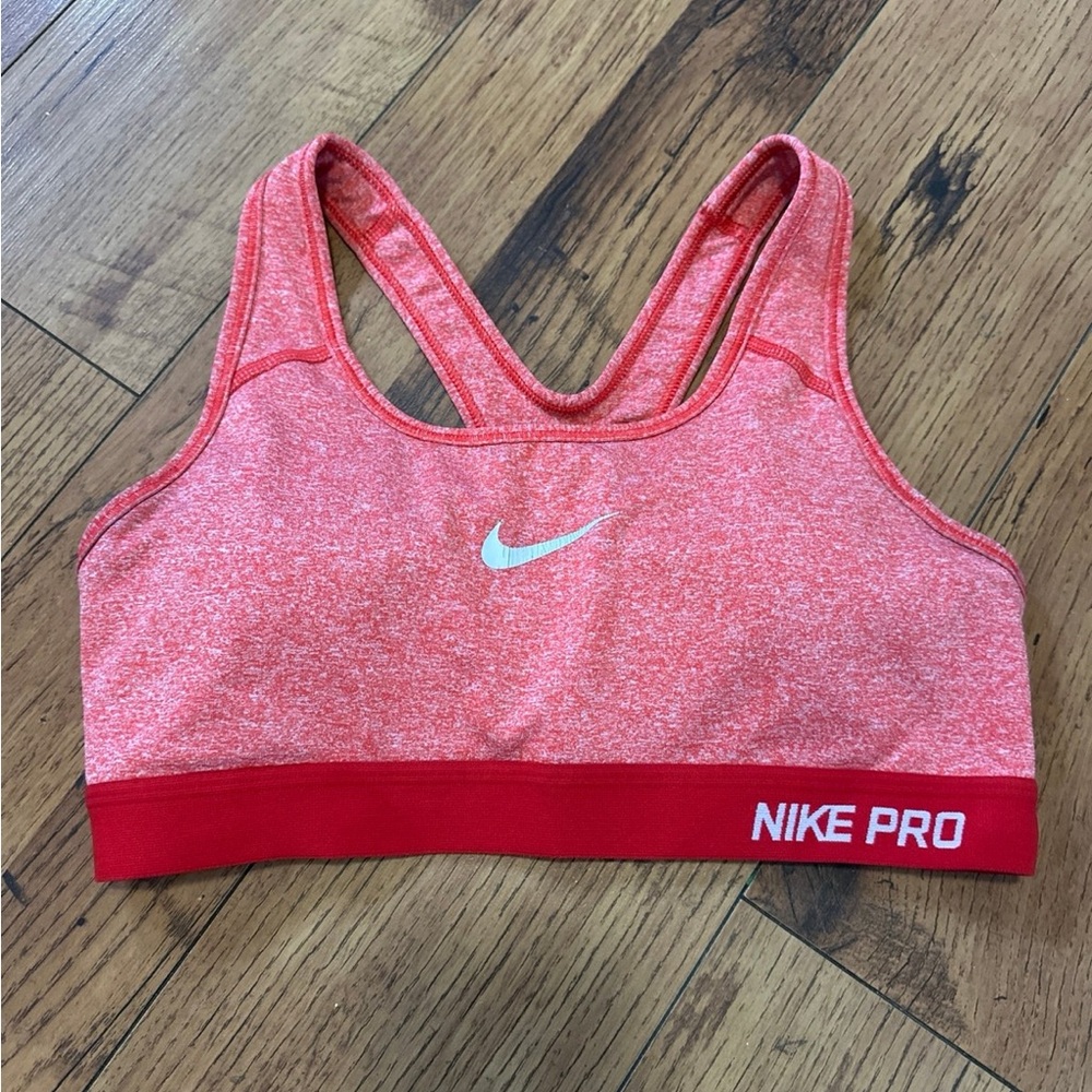 Nike Pro Women's Heathered Coral Sports Bra Size Small
